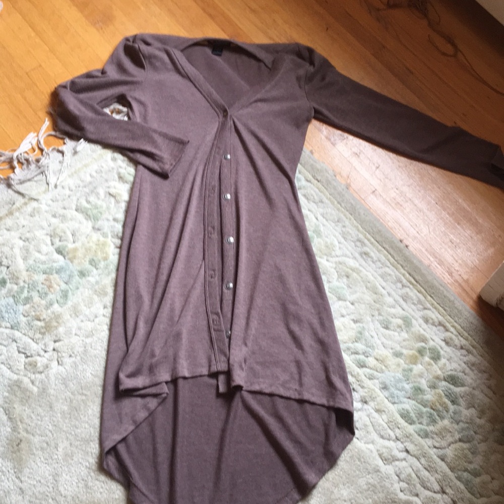 Long brown sweater